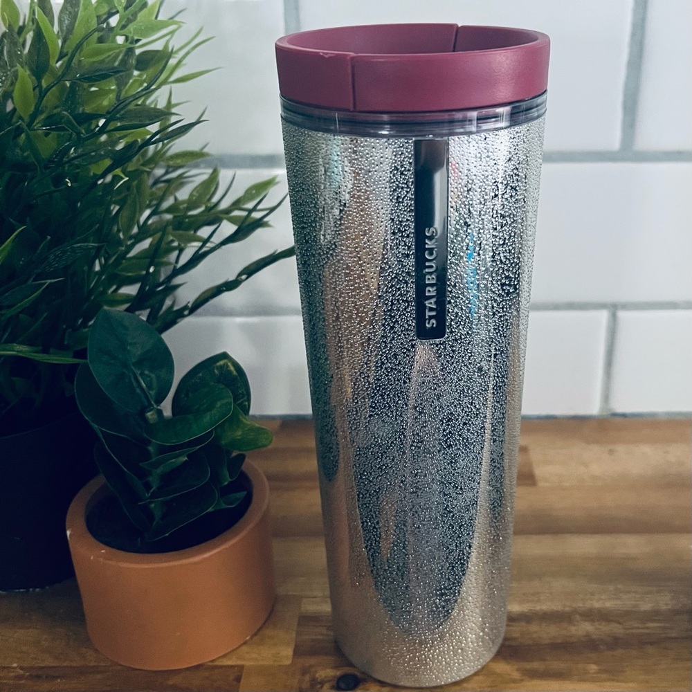 STARBUCKS 2013, 16 fl. oz. Metallic Silver Texture Tumbler
